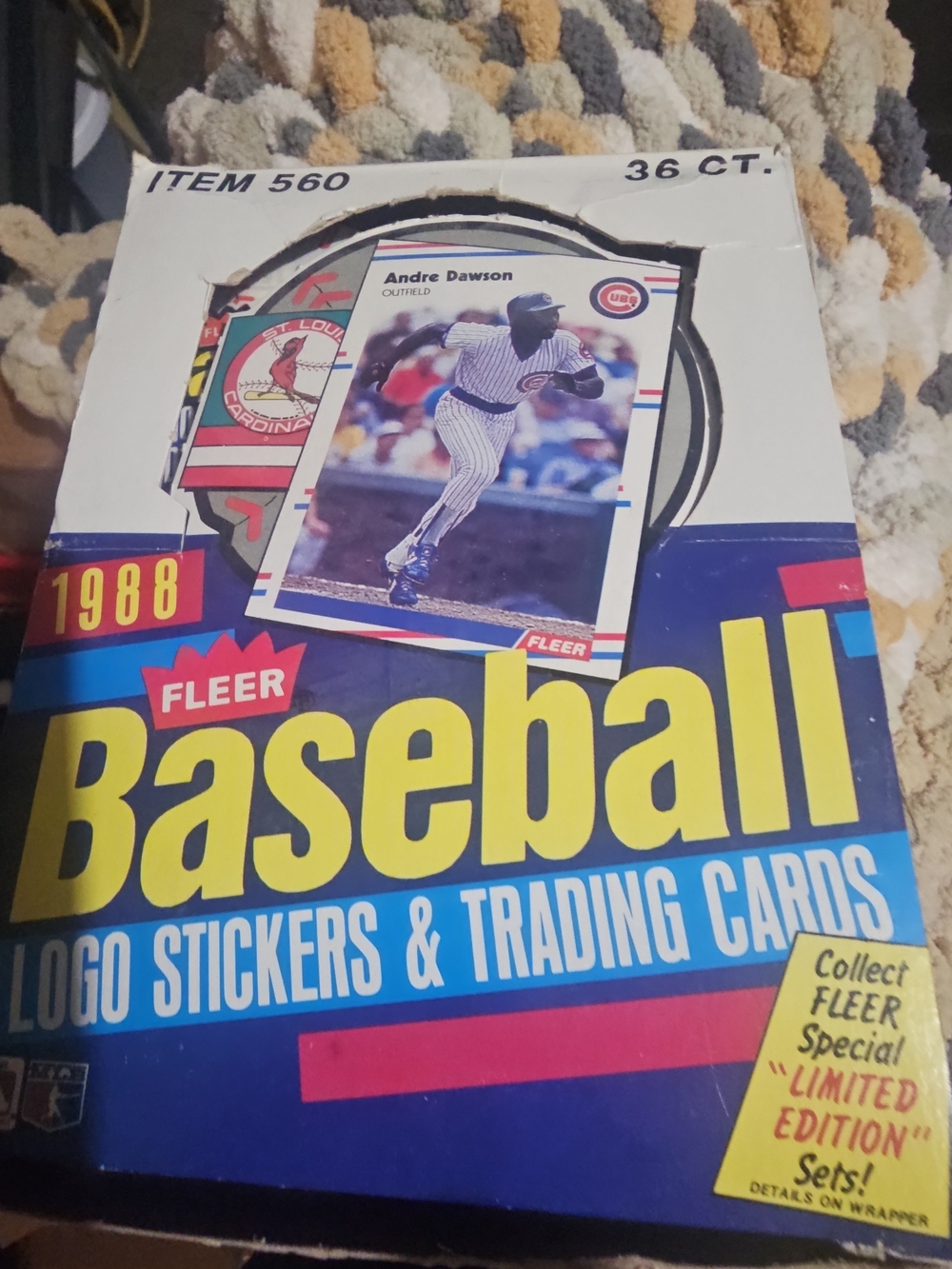 Fleer Baseball 1988 Logo Stickers & Trading Cards - Blue/Yellow Box